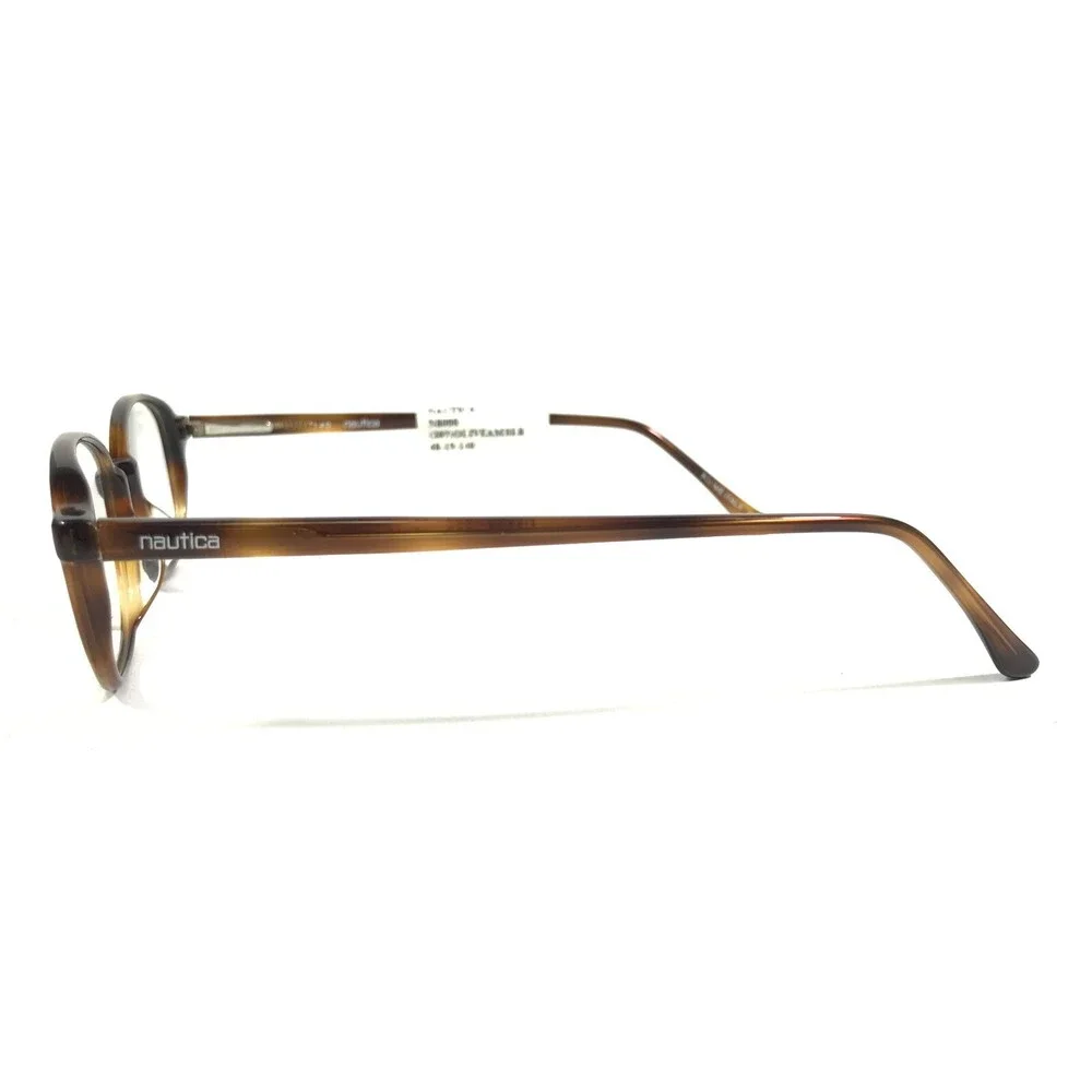 Nautica Eyeglasses Frames N8000 207 Brown Tortoise Round Oval Full Rim 48-19-140